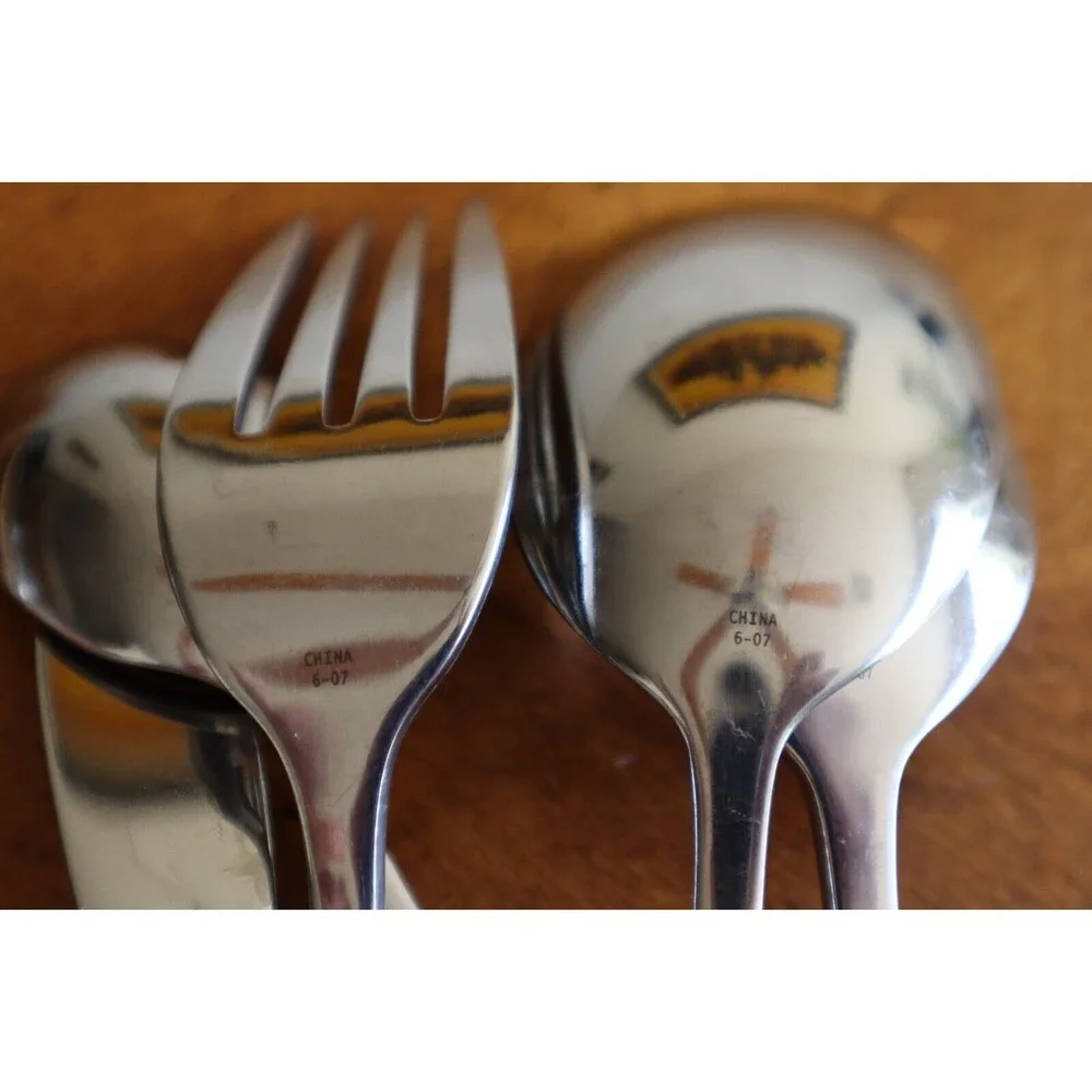 Lot 5 Oneida ICARUS Stainless Glossy Serving Spoon Pierced Solid Meat Fork China